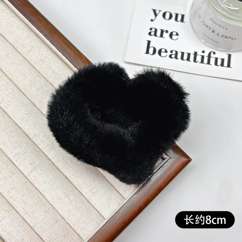 Autumn Plush Clip Hairpin for Girls Brown 14cm - Image 3