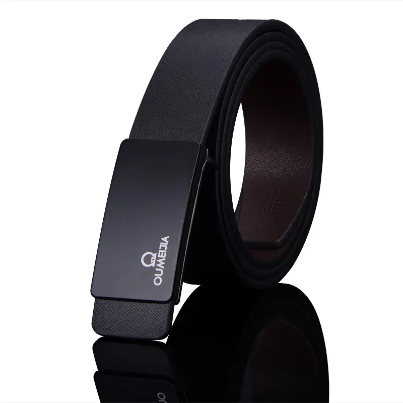 New Men's Leather Belt with Smooth Buckle - Image 6