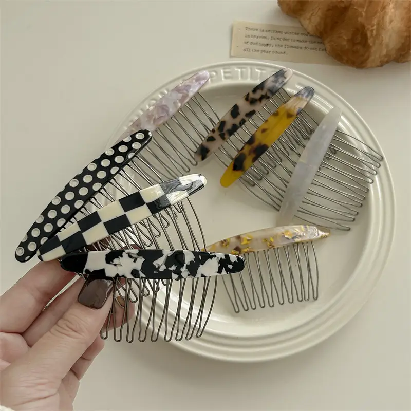 Acetate Hair Pin for Female Back Head Reverse Insert - Image 12
