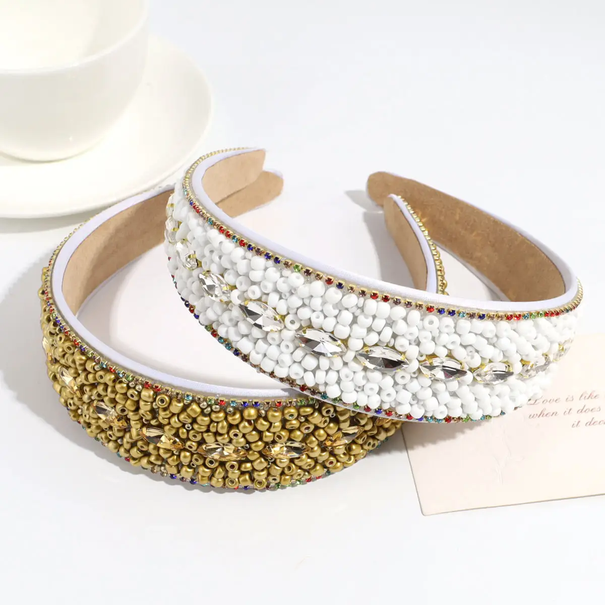Black Rhinestone Wide Headband for Women - Image 24