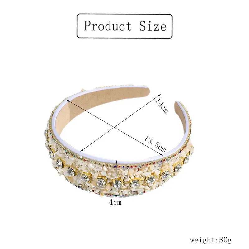 Black Rhinestone Wide Headband for Women — feature 1