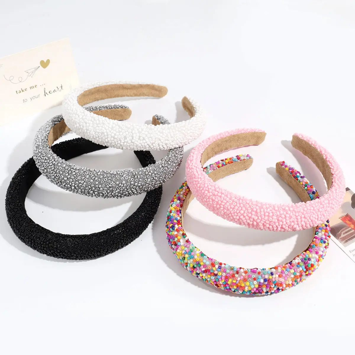Black Rhinestone Wide Headband for Women — feature 14