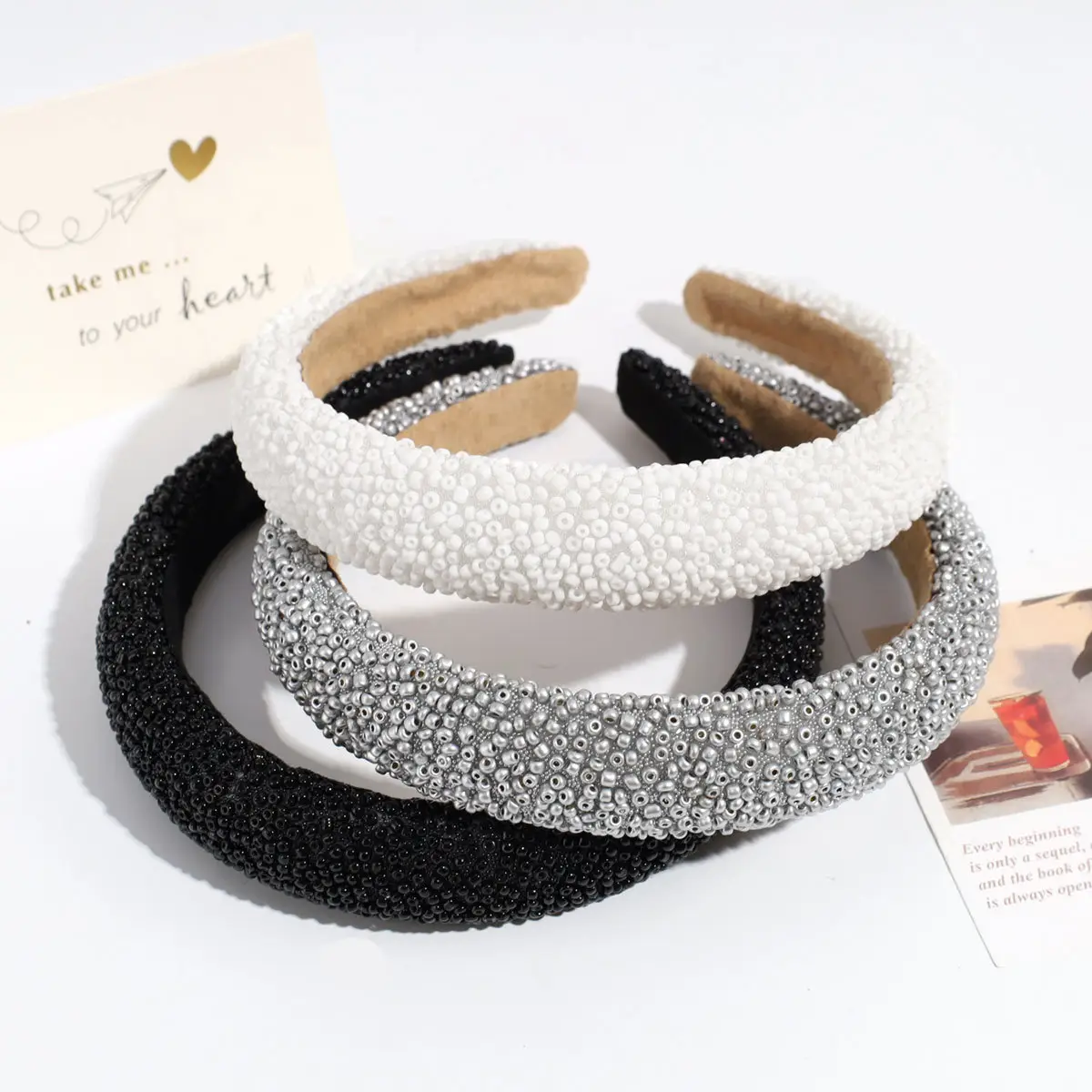 Black Rhinestone Wide Headband for Women — feature 15