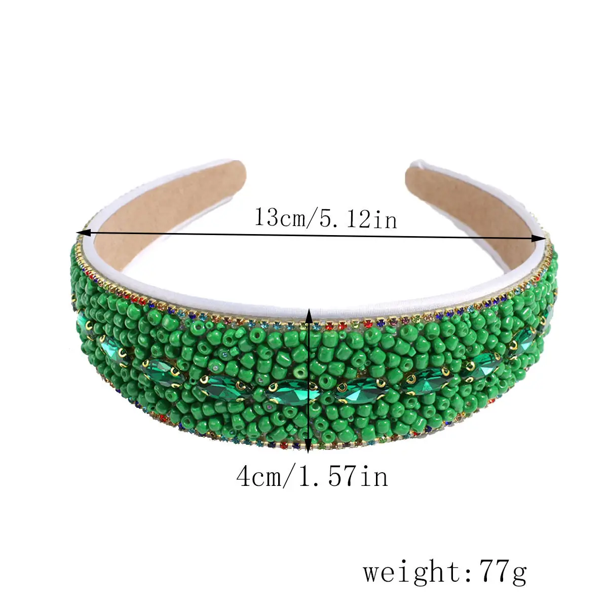 Black Rhinestone Wide Headband for Women — feature 2