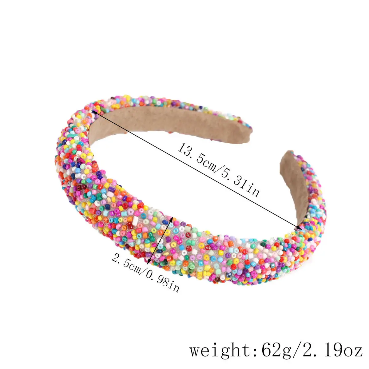 Black Rhinestone Wide Headband for Women — feature 3