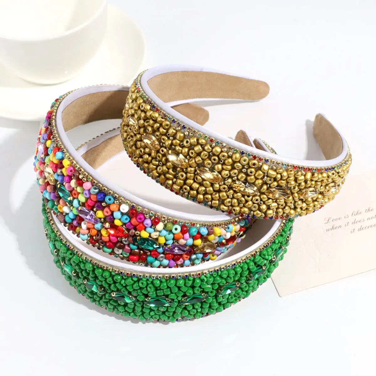 Black Rhinestone Wide Headband for Women — feature 7
