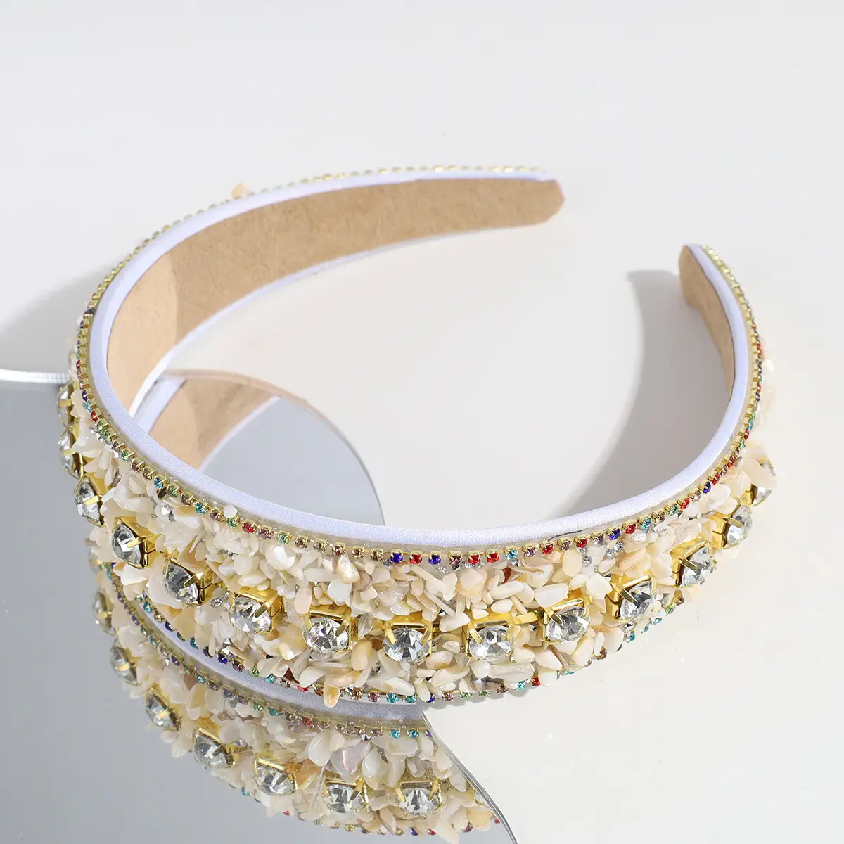 Black Rhinestone Wide Headband for Women - Image 14