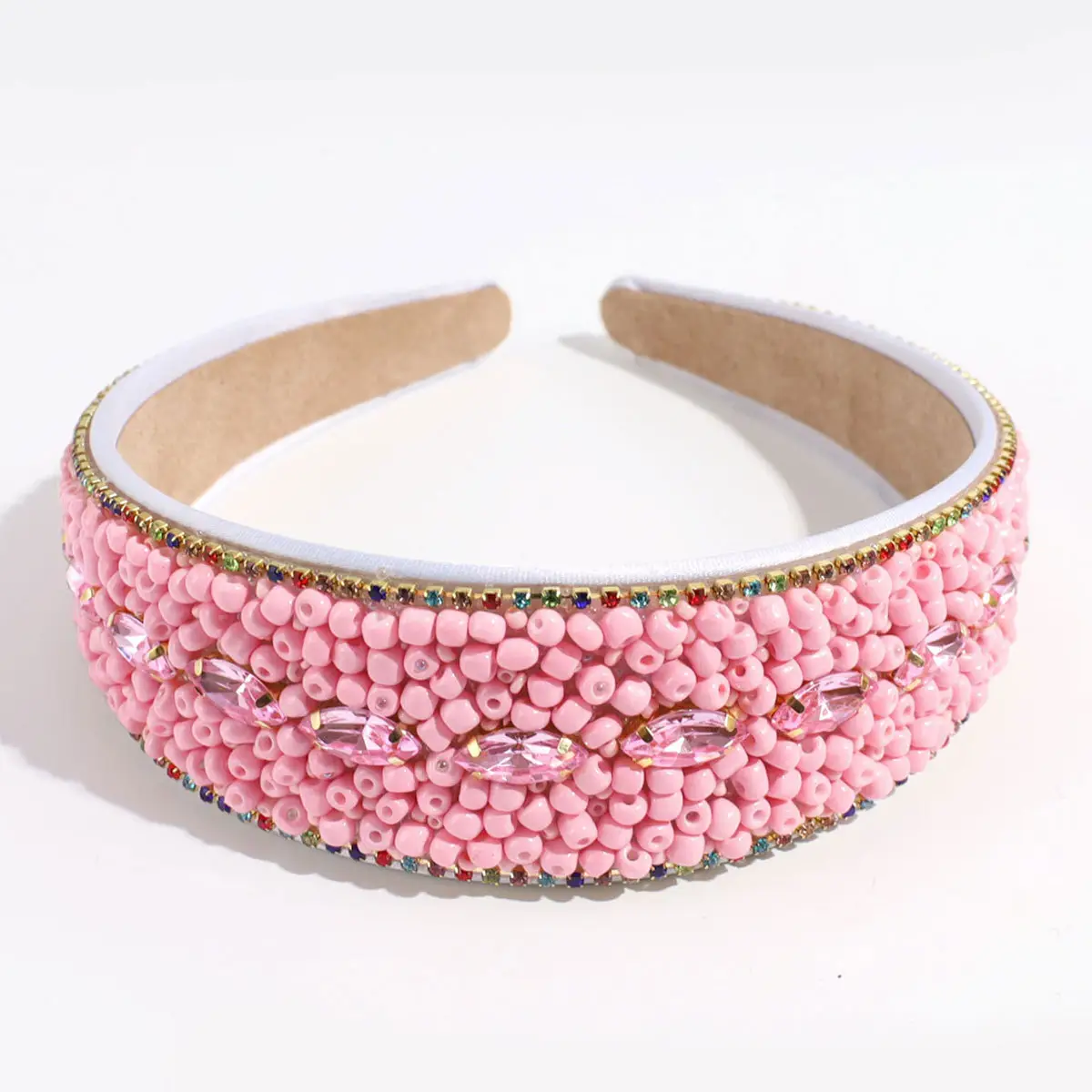 Black Rhinestone Wide Headband for Women - Image 3