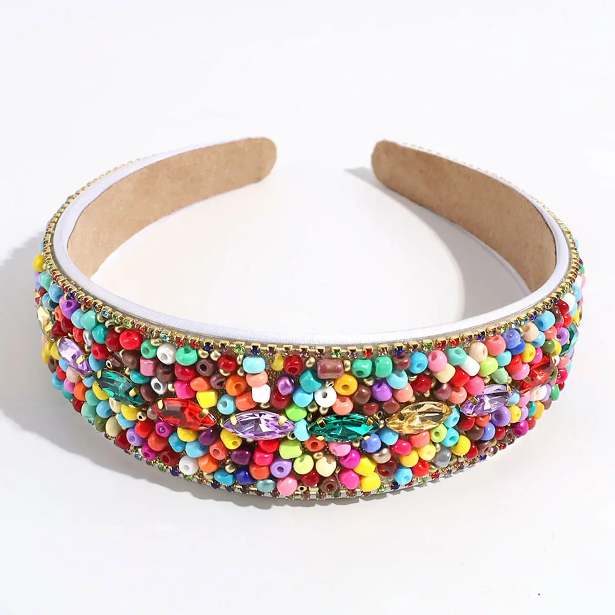 Black Rhinestone Wide Headband for Women - Image 5