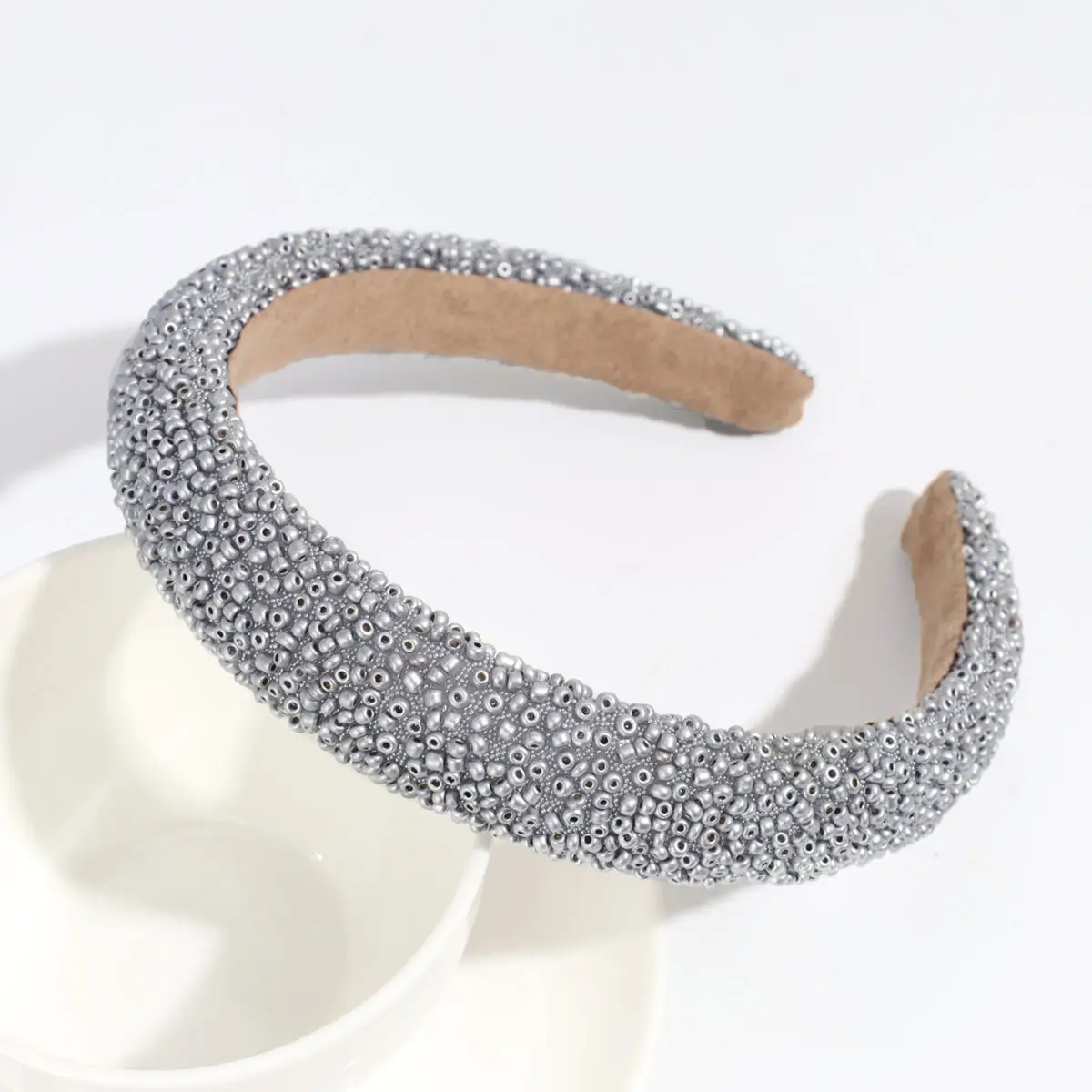 Black Rhinestone Wide Headband for Women - Image 8