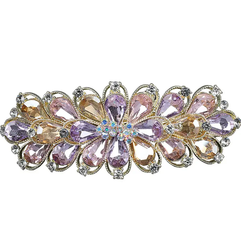 Korean Crystal Flower Hairpin for Medium Hair
