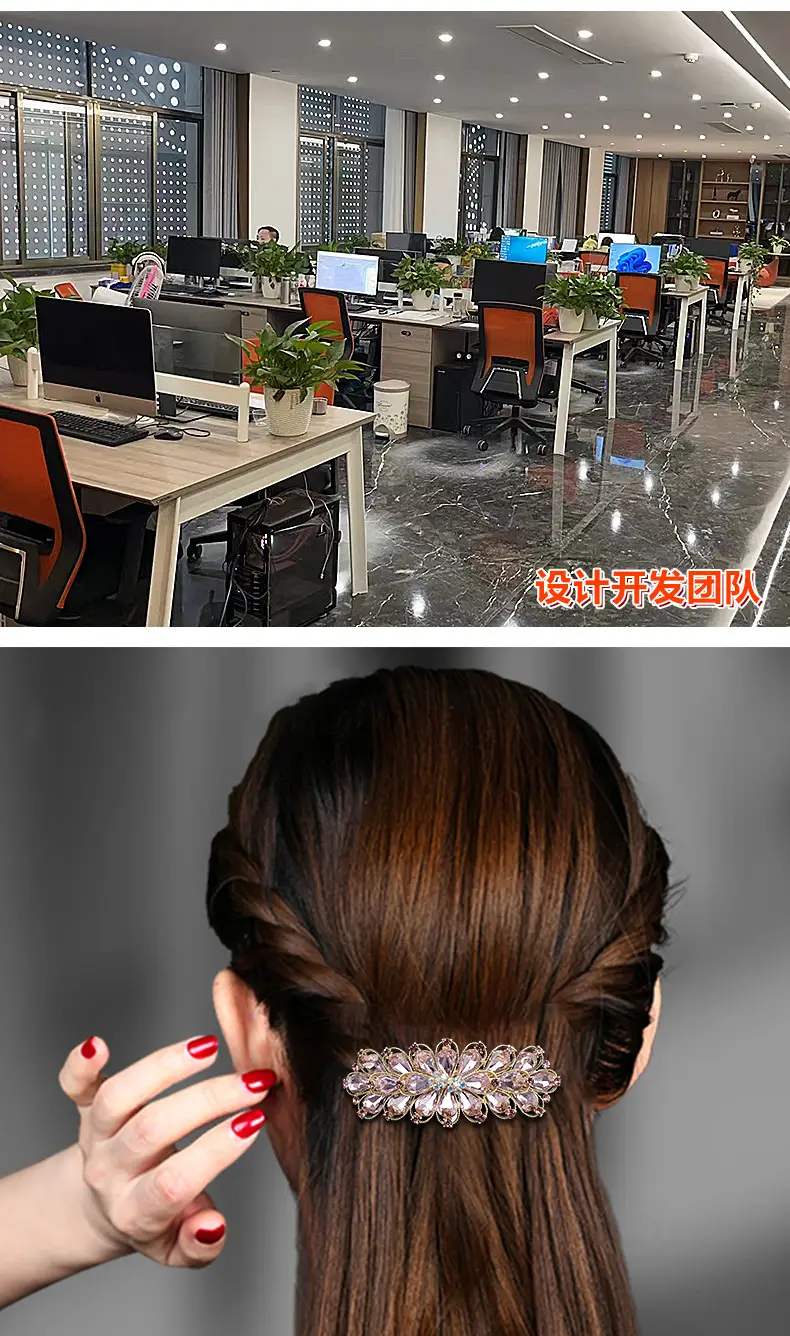 Korean Crystal Flower Hairpin for Medium Hair — feature 3