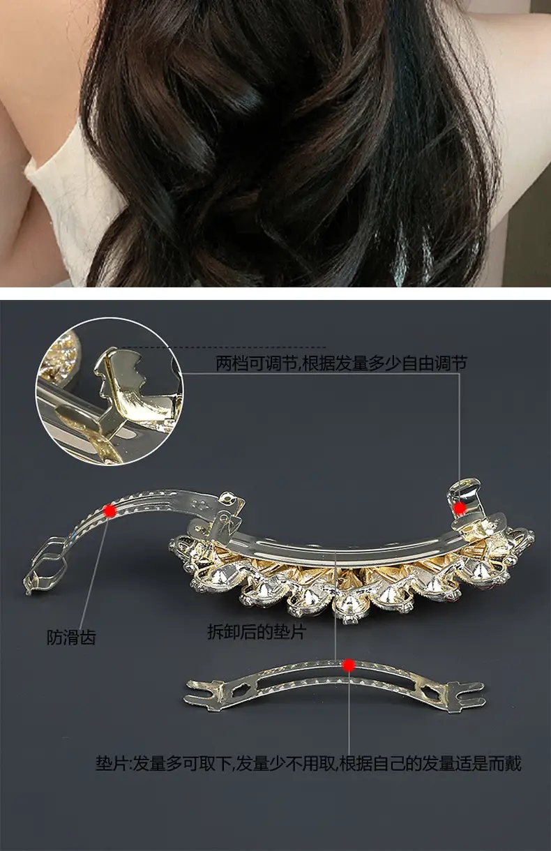 Korean Crystal Flower Hairpin for Medium Hair — feature 6