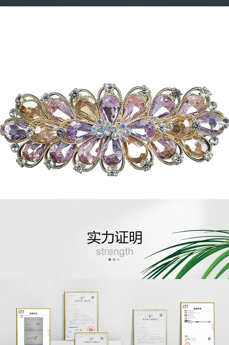 Korean Crystal Flower Hairpin for Medium Hair — feature 9
