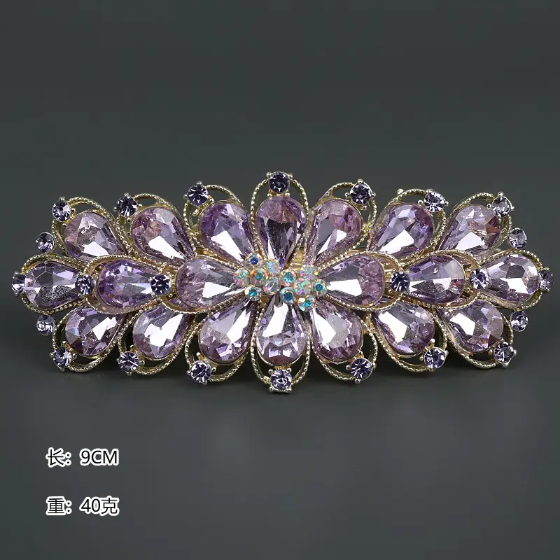 Korean Crystal Flower Hairpin for Medium Hair