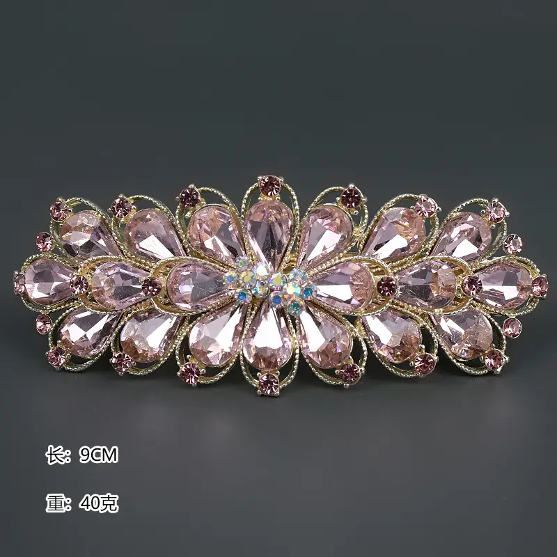 Korean Crystal Flower Hairpin for Medium Hair