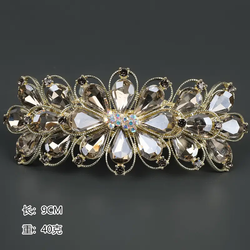 Korean Crystal Flower Hairpin for Medium Hair