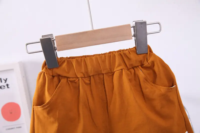 Children's Summer Sports T-Shirt Shorts Set Charpai Maug Green Brown — feature 10