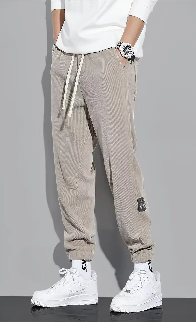 Men Fleece Lined Grey Tied Ankle Pants — feature 19