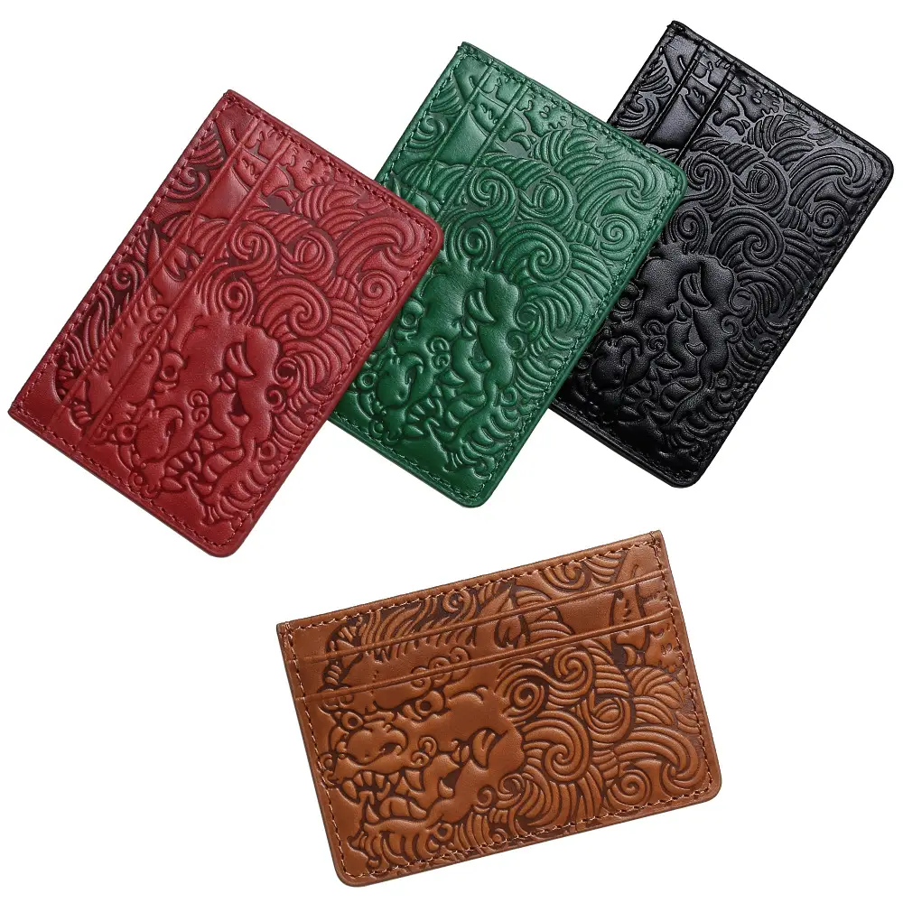 Card Holder men's leather ultra-thin card holder vegetable tanned cowhide small coin purse simple women's bus card holder certificate set Wholesale