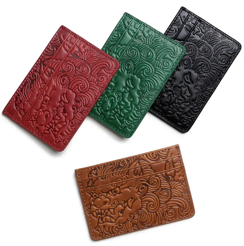 Card Holder men's leather ultra-thin card holder vegetable tanned cowhide small coin purse simple women's bus card holder certificate set Wholesale — feature 15