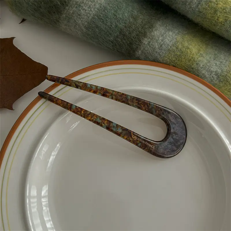 High-End Acetic Acid Hair Clip Large Blue Brown Shark Style