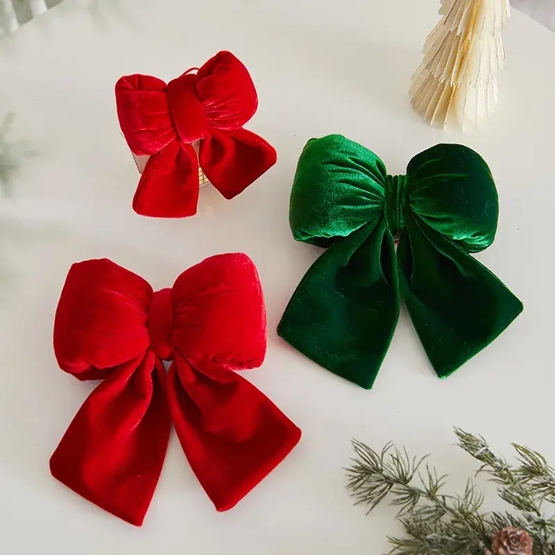 Red Velvet Bow Decorative Photo Attire 23x18cm - Image 18