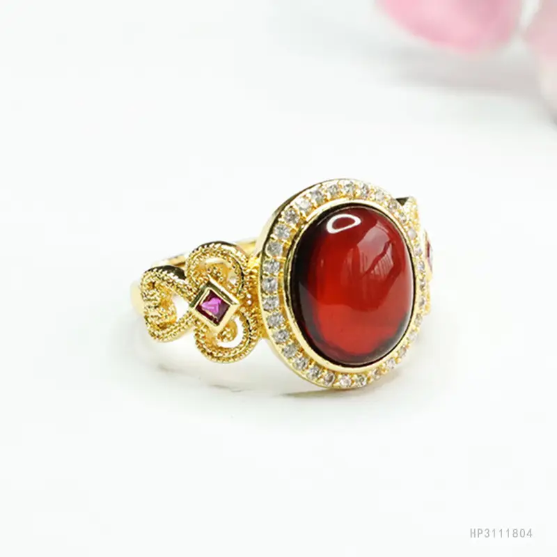 Guan Yu Natural Amber Ring Blood Amber Ring Finger Ring National Trend Jewelry Women's Factory Wholesale Dropshipping S3111804