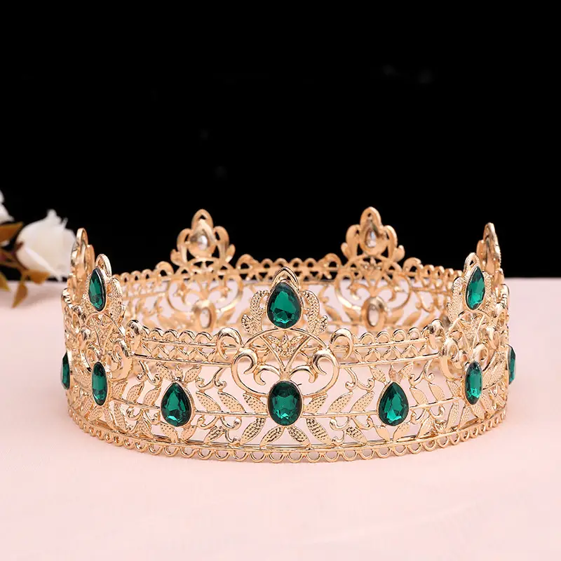 Gold Full Crown Crown for Boys Men Queen Performance - Image 13