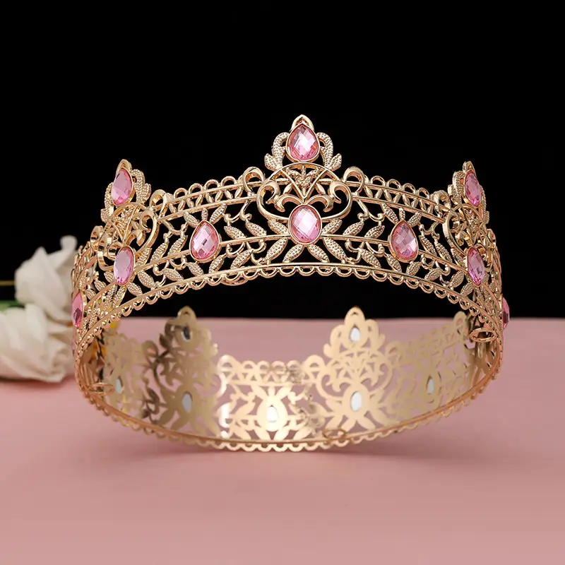 Gold Full Crown Crown for Boys Men Queen Performance - Image 16