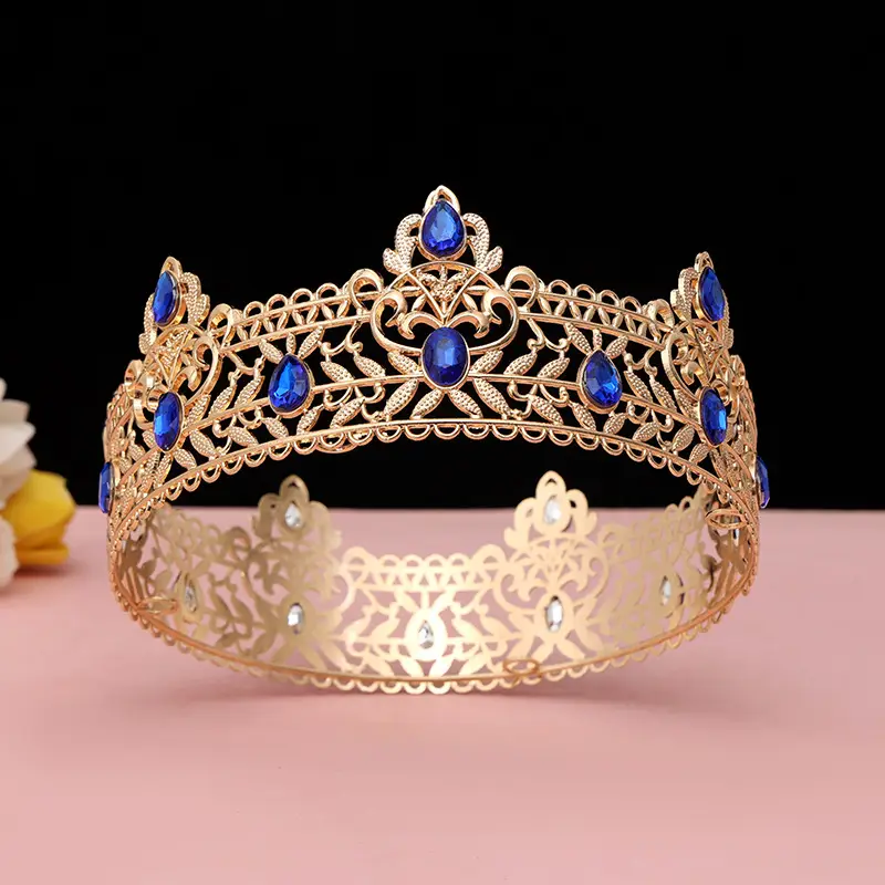 Gold Full Crown Crown for Boys Men Queen Performance - Image 17