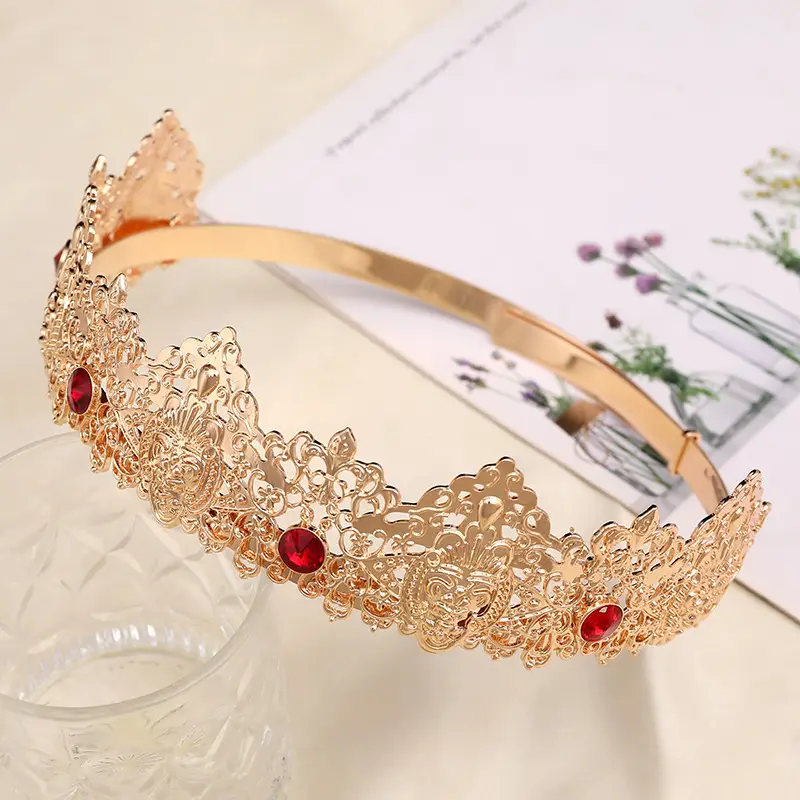 Gold Full Crown Crown for Boys Men Queen Performance - Image 30