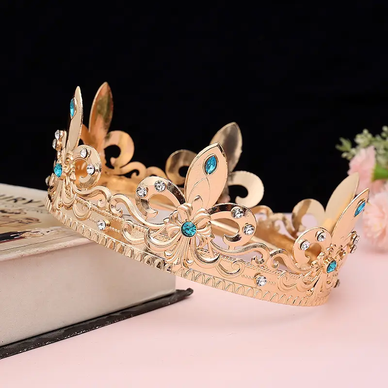 Gold Full Crown Crown for Boys Men Queen Performance - Image 37