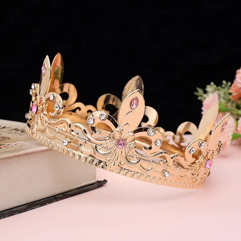 Gold Full Crown Crown for Boys Men Queen Performance - Image 38