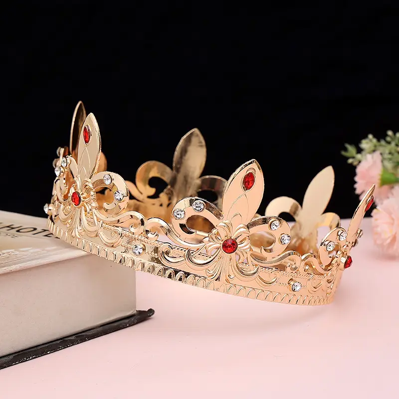 Gold Full Crown Crown for Boys Men Queen Performance - Image 39