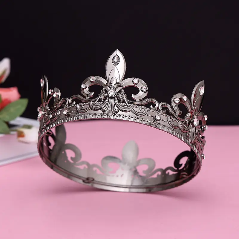 Gold Full Crown Crown for Boys Men Queen Performance - Image 42
