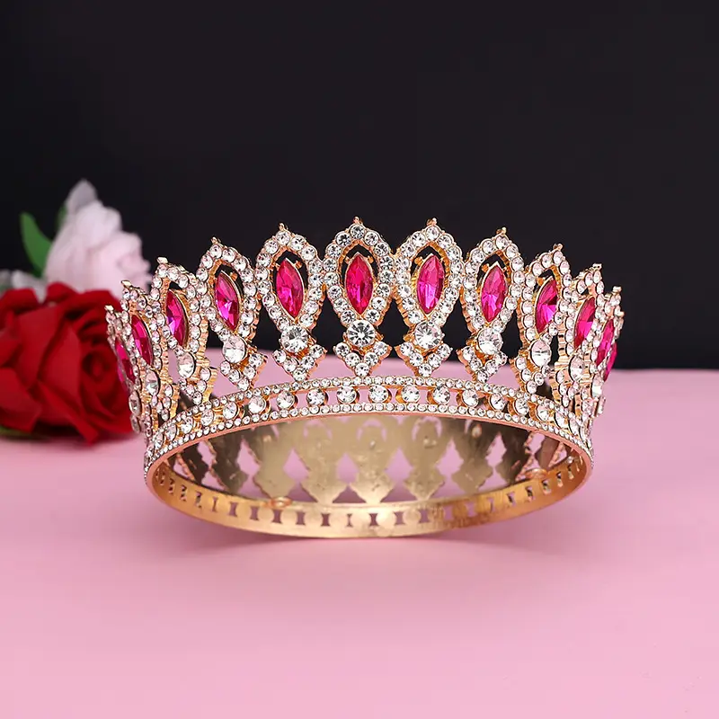 Gold Full Crown Crown for Boys Men Queen Performance - Image 43