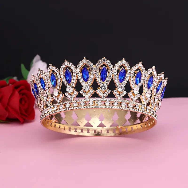 Gold Full Crown Crown for Boys Men Queen Performance - Image 46