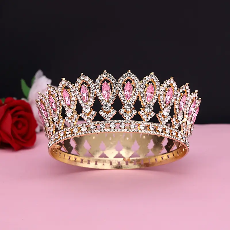Gold Full Crown Crown for Boys Men Queen Performance - Image 47