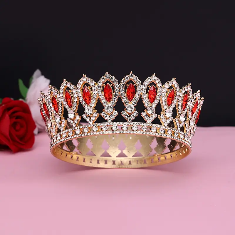Gold Full Crown Crown for Boys Men Queen Performance - Image 48