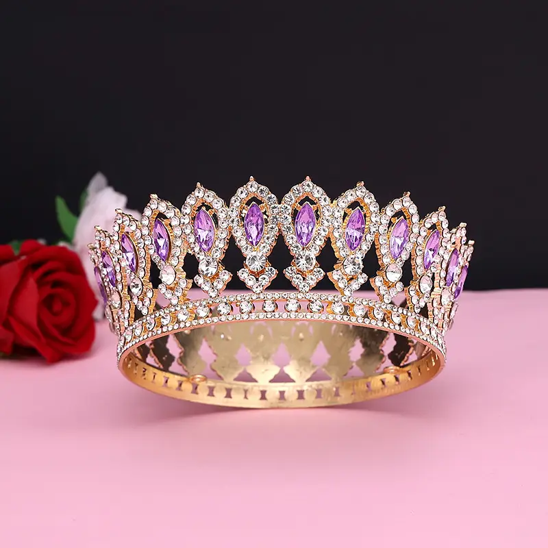 Gold Full Crown Crown for Boys Men Queen Performance - Image 49