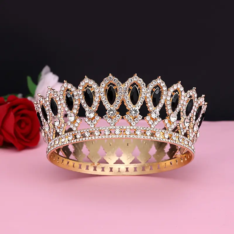 Gold Full Crown Crown for Boys Men Queen Performance - Image 50
