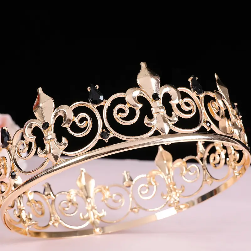 Gold Full Crown Crown for Boys Men Queen Performance - Image 6