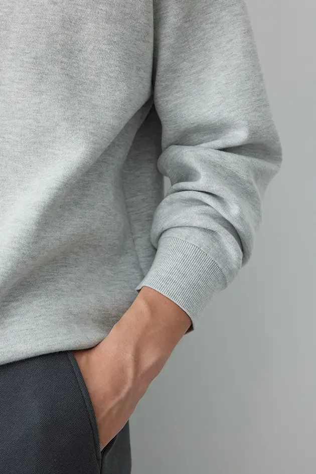 Gray Knit Polo Collar Men's Top 2023 Winter — feature 8
