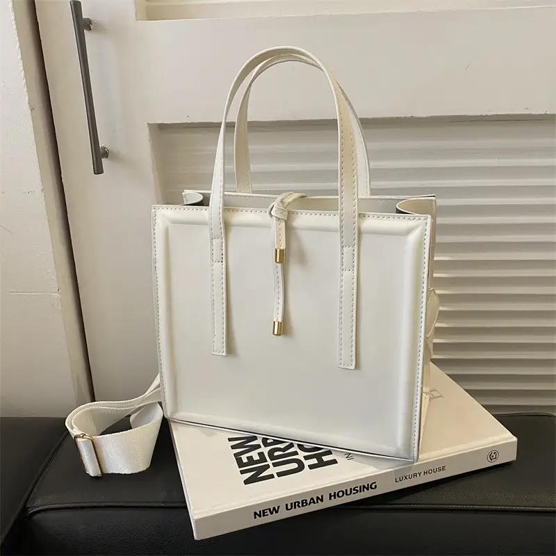 Nude Leather Women's Large Tote Bag with Shoulder Strap