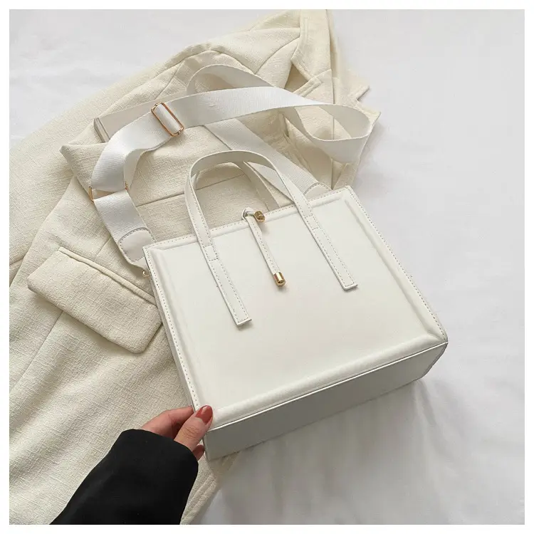 Nude Leather Women's Large Tote Bag with Shoulder Strap — feature 16