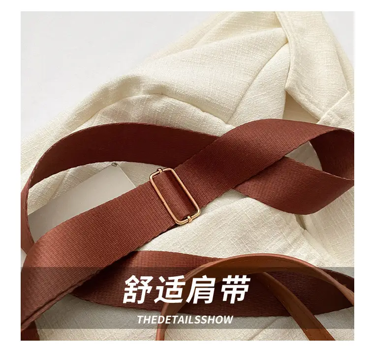 Nude Leather Women's Large Tote Bag with Shoulder Strap — feature 3