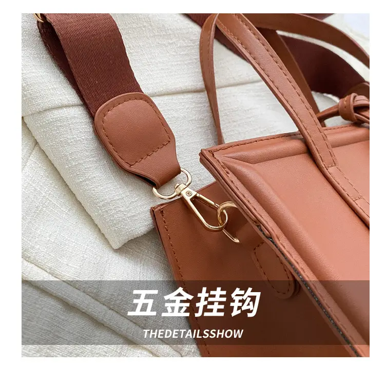 Nude Leather Women's Large Tote Bag with Shoulder Strap — feature 4
