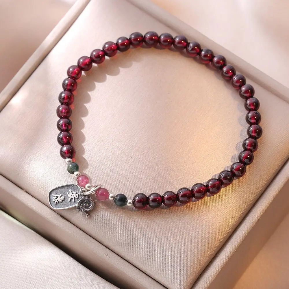 Silver Adjustable Ankang Bracelet with Pearl Drop - Image 4