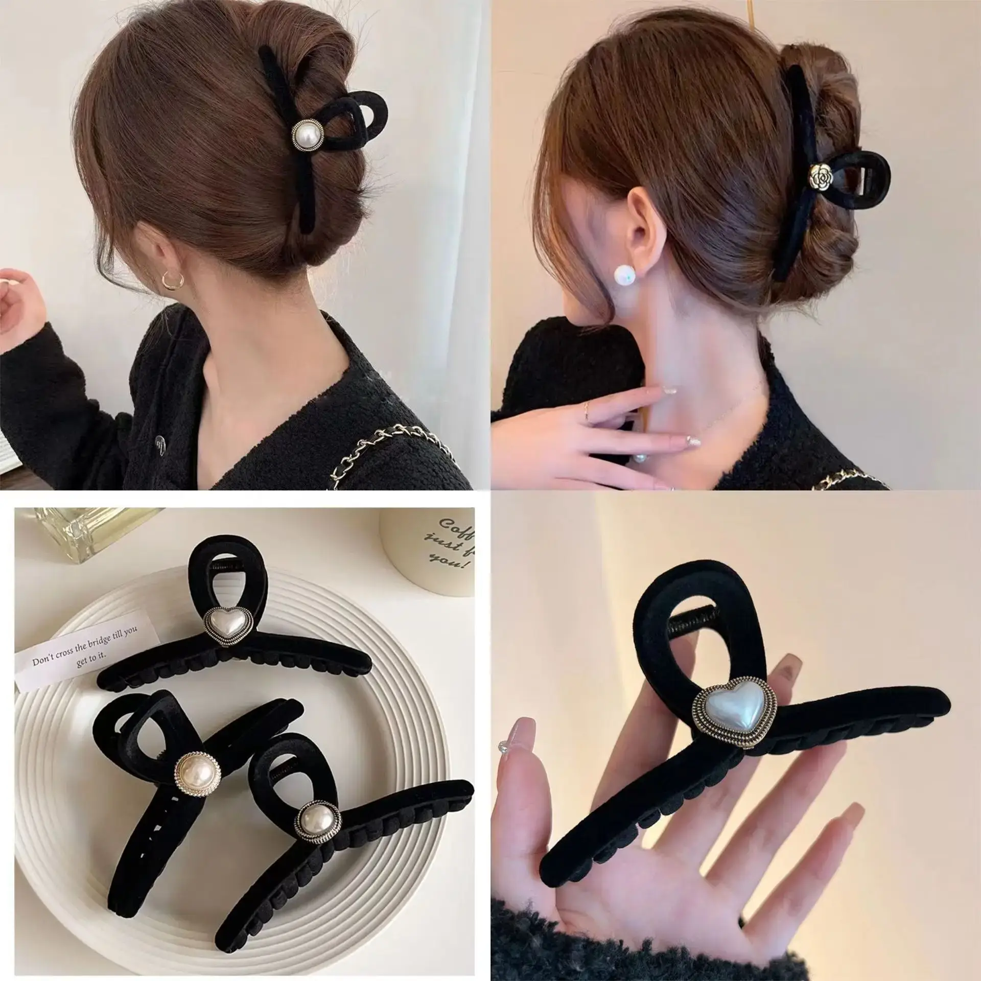 Black Heart Hair Clip for Women 2023 New Size — feature 5